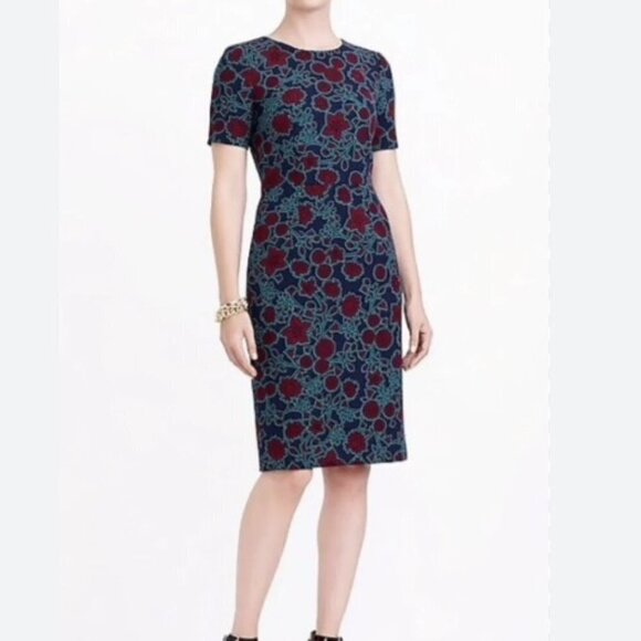 J. Crew Factory Short Sleeve Floral Printed Dress Size 00 - Picture 1 of 8